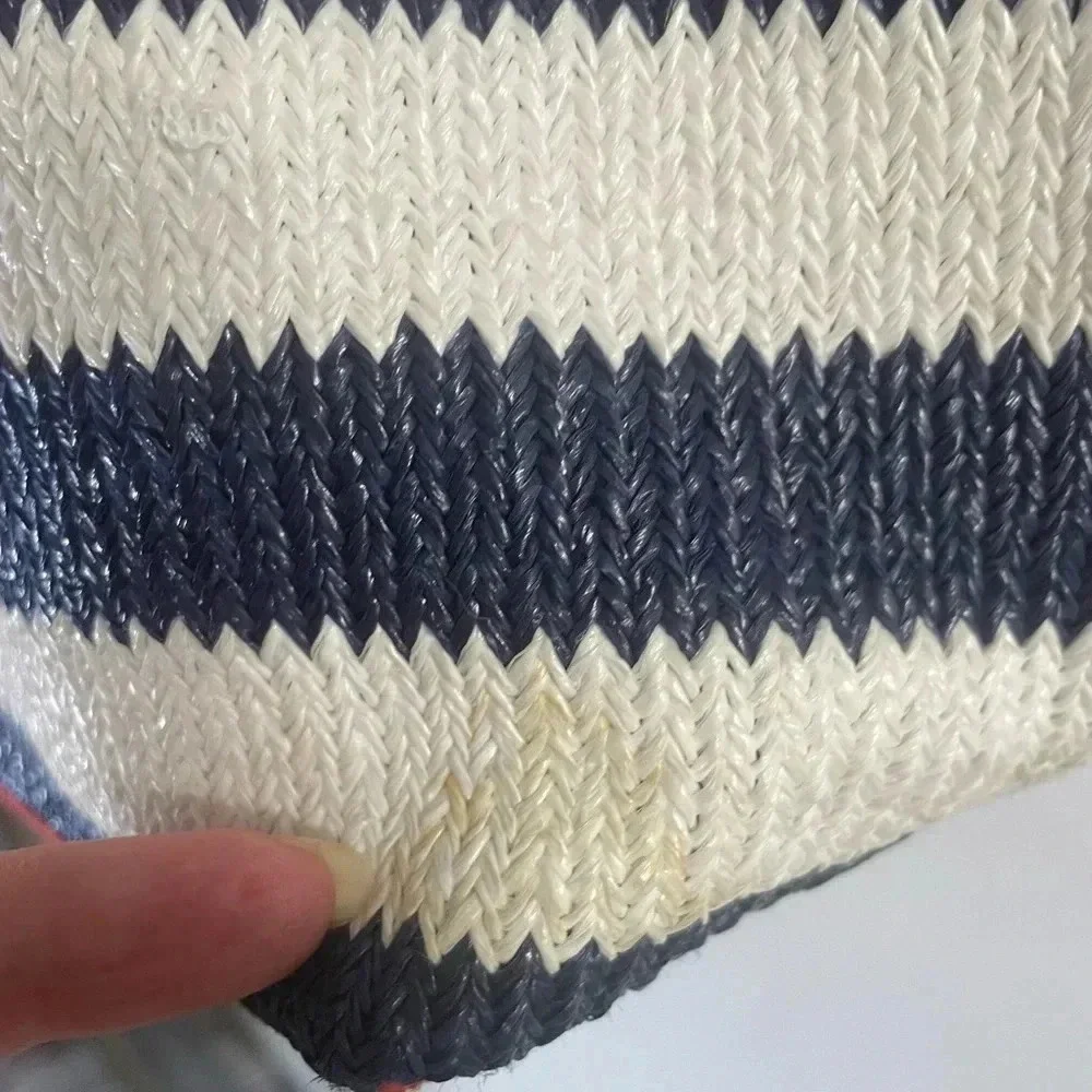 Vera Bradley Navy‎ and White Striped Beach Tote with Tassels GUC